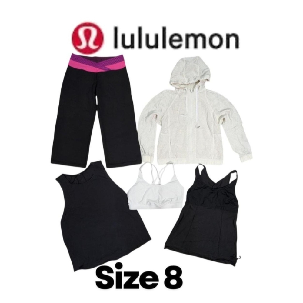 5 piece Lululemon Bundle Size 8 A mix of sports bra Athletic Tank Jacket Legging